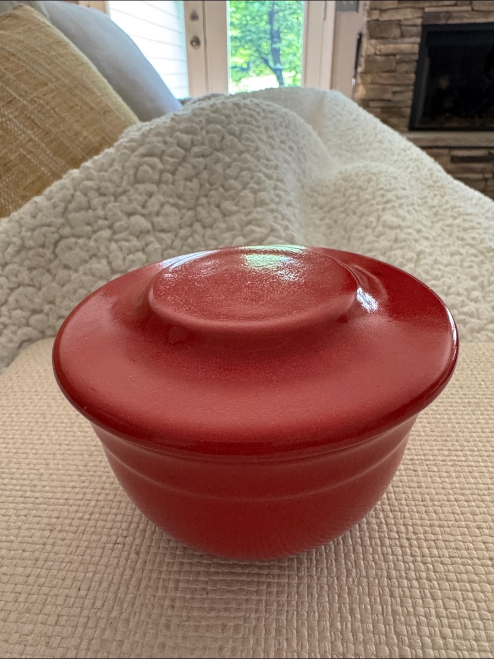 Emile Henry Red Butter Pot bell France